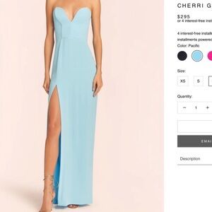 Amanda Uprichard Cherri strapless sweetheart gown in pacific blue